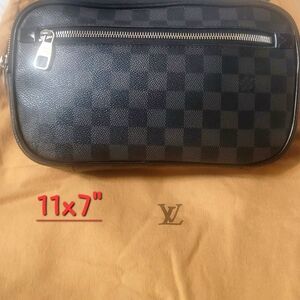 Authentic Louis Vuitton Black Checkered Belt Bag